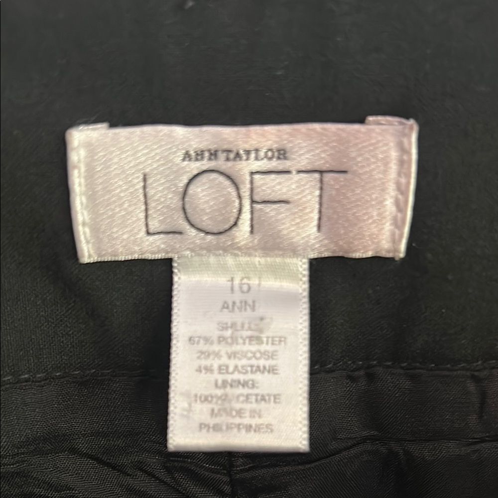 LOFT Black Ankle Cropped Pants - Picture 2 of 4